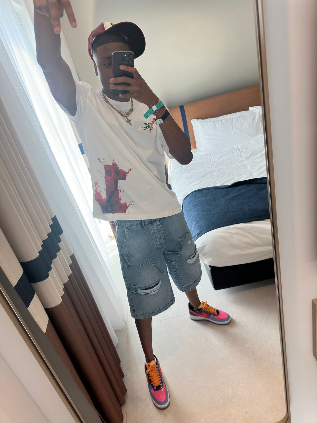 Oversized white Number 1 T Shirt