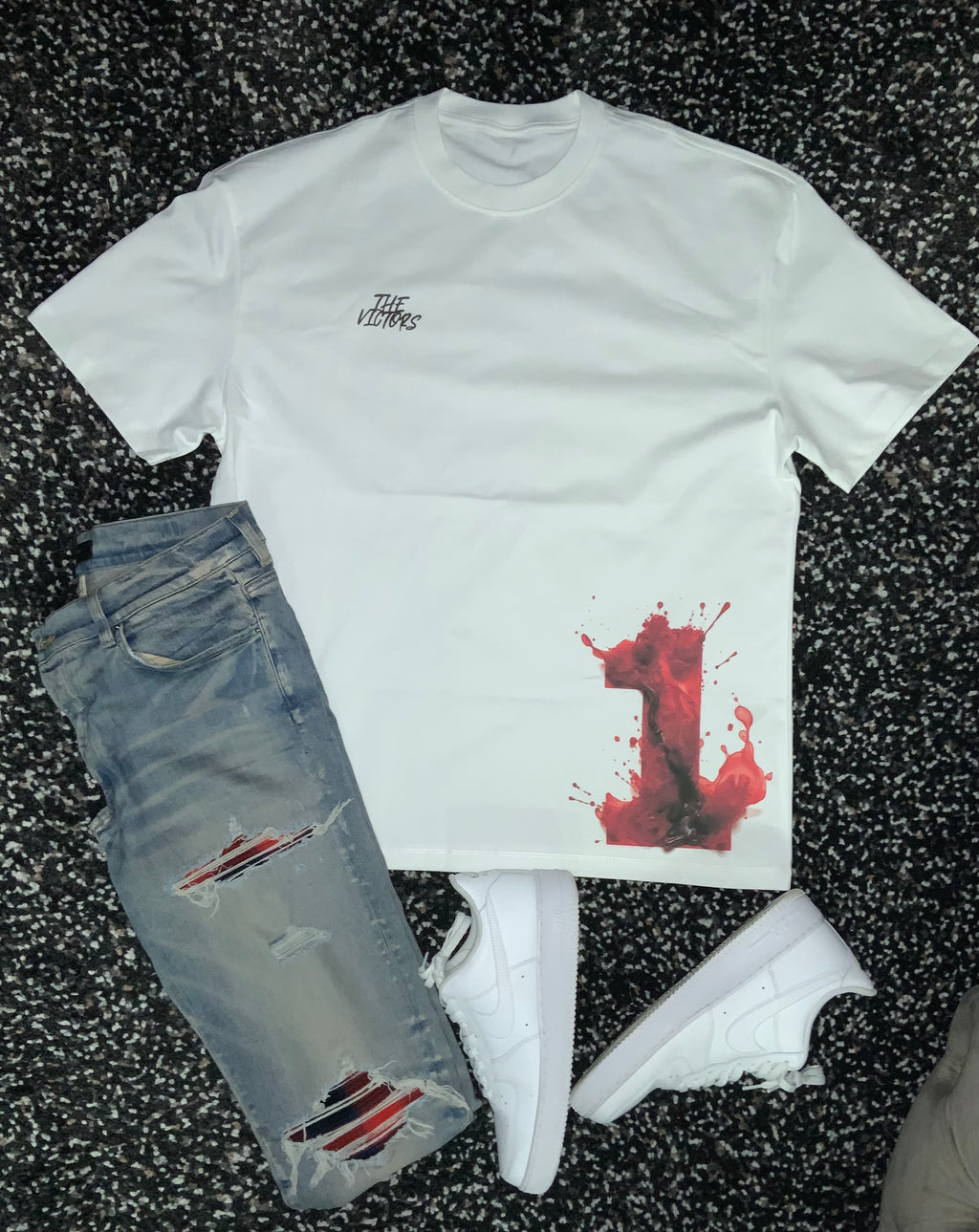 Oversized white Number 1 T Shirt